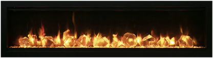 Amantii Symmetry Lumina 42" Smart Built-in Electric Fireplace for Indoor/Outdoor Use with Logset & Front Vent Heat