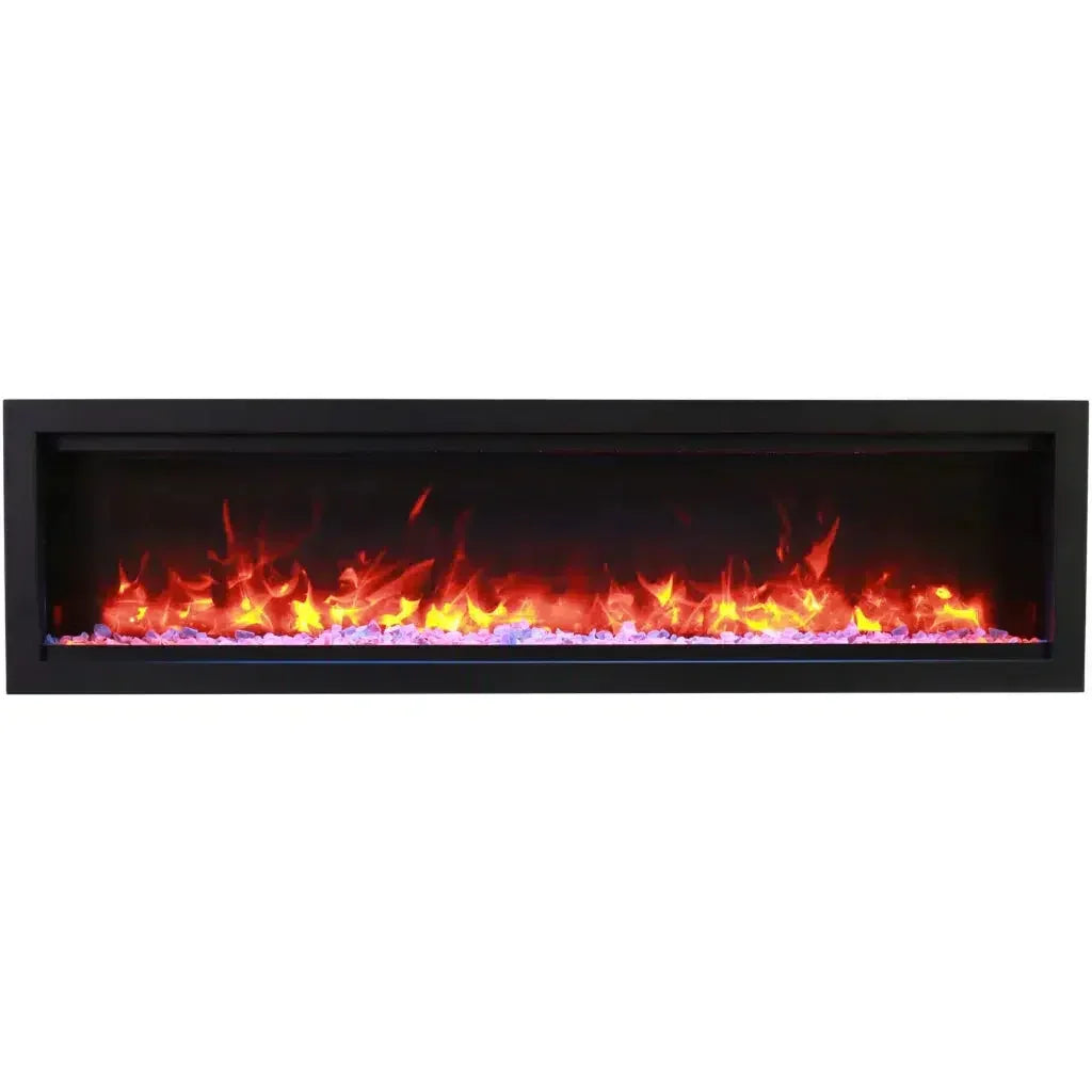 Amantii Symmetry Lumina 50" Smart Electric Fireplace with Front Vent Heat for Indoor/Outdoor Built-in Installation