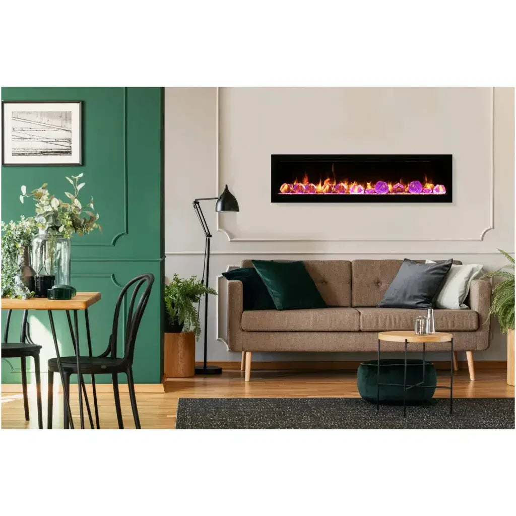 Amantii Symmetry Lumina 50" Smart Electric Fireplace with Front Vent Heat for Indoor/Outdoor Built-in Installation