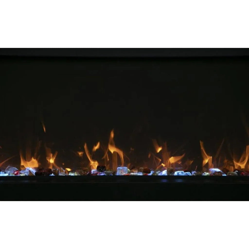 Amantii Tru View Bespoke 45" Three-Sided Indoor/Outdoor Electric Fireplace with Smart Controls