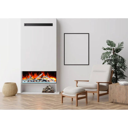 Amantii Tru View Bespoke 45" Three-Sided Indoor/Outdoor Electric Fireplace with Smart Controls