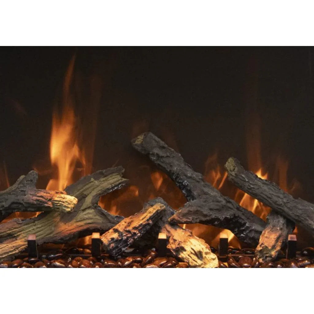Amantii Tru View Bespoke 55" Three-Sided Indoor/Outdoor Electric Fireplace with Smart Control and Bluetooth