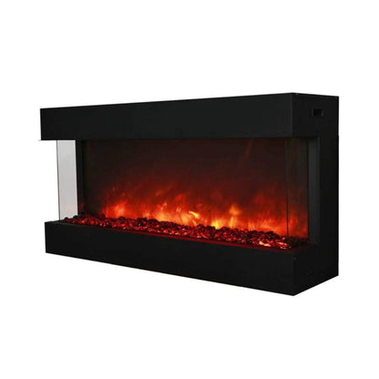Amantii Tru-View XL Deep 40" Three-Sided Built-In Electric Fireplace with Driftwood Media