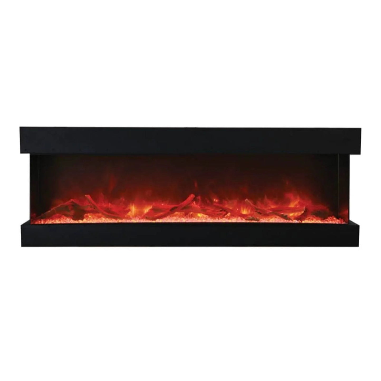 Amantii Tru-View XL Deep 72" Three-Sided Built-In Electric Fireplace with Multi-Color Flame and Ambient Canopy Lighting