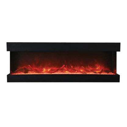 Amantii Tru-View XL Deep 72" Three-Sided Built-In Electric Fireplace with Multi-Color Flame and Ambient Canopy Lighting