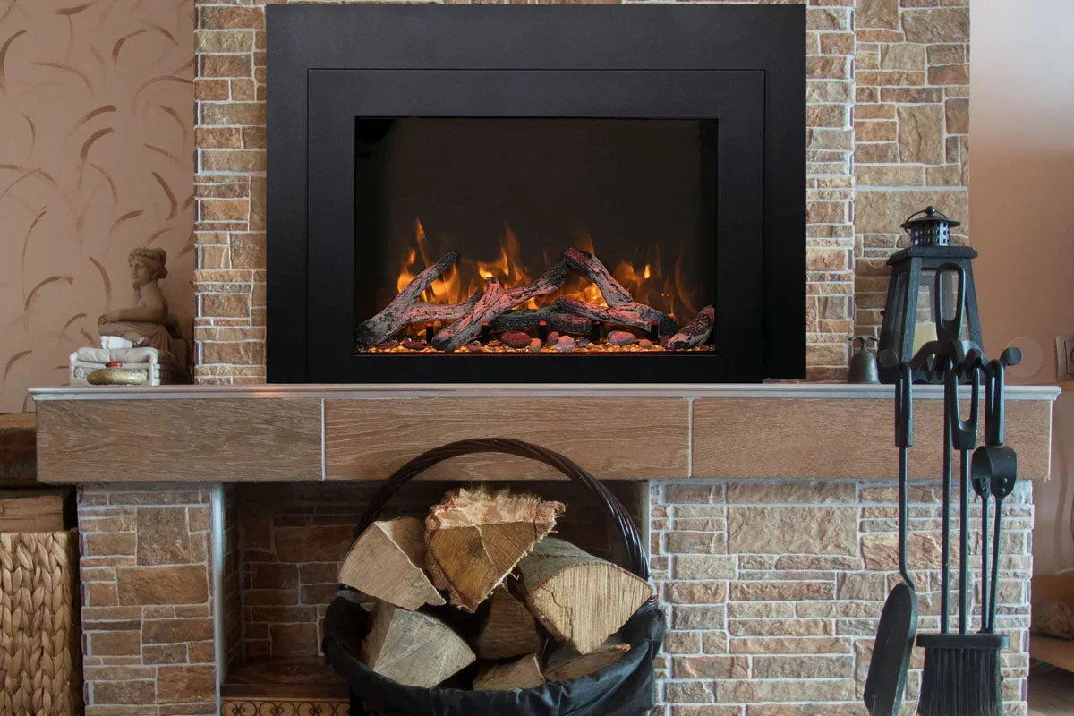 Amantii Traditional Bespoke 30-Inch Built-In Indoor/Outdoor Smart Electric Firebox Insert