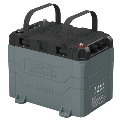 Epoch Batteries 24V 100Ah LiFePO4 Lithium Battery - Bluetooth, Heating, Waterproof