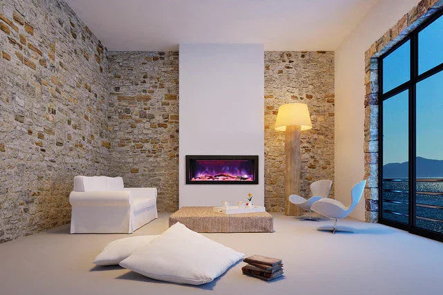 Amantii Panorama BI-40-DEEP-OD Deep 40 Inch linear Indoor or Outdoor Electric Fireplace
