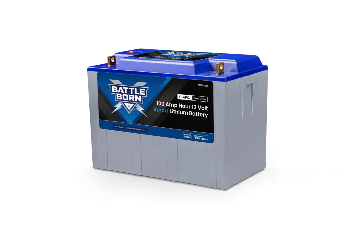 Battle Born 100Ah 12V Smart Heated LiFePO4 Deep Cycle Battery Kit