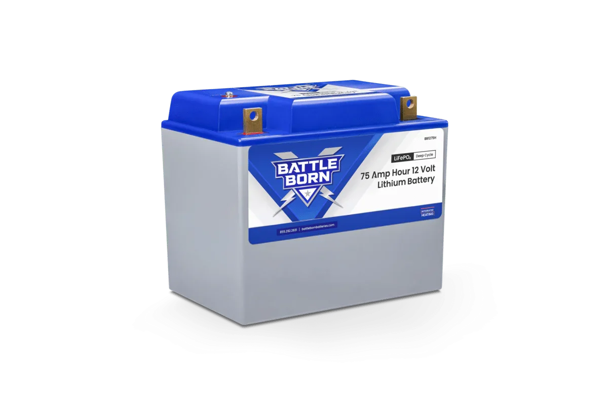 Battle Born 75Ah 12V Group 24 LiFePO4 Heated Battery Kit