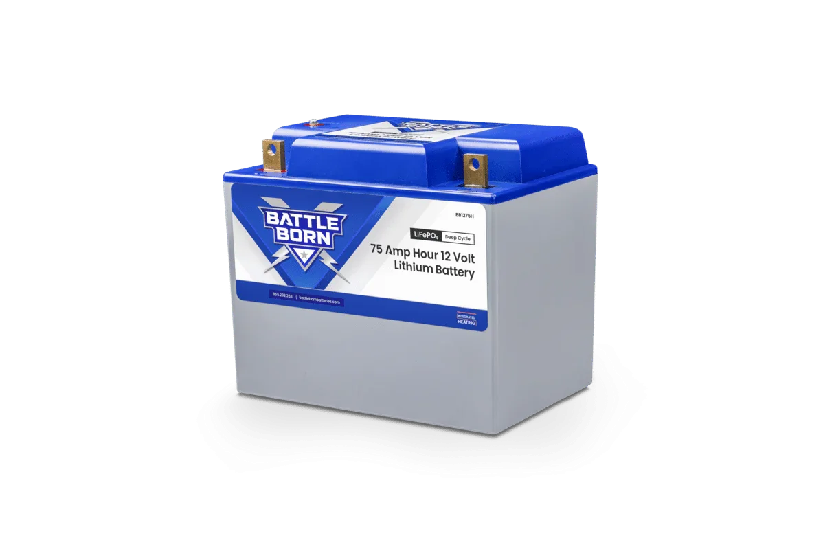 Battle Born 75Ah 12V Group 24 LiFePO4 Heated Battery Kit
