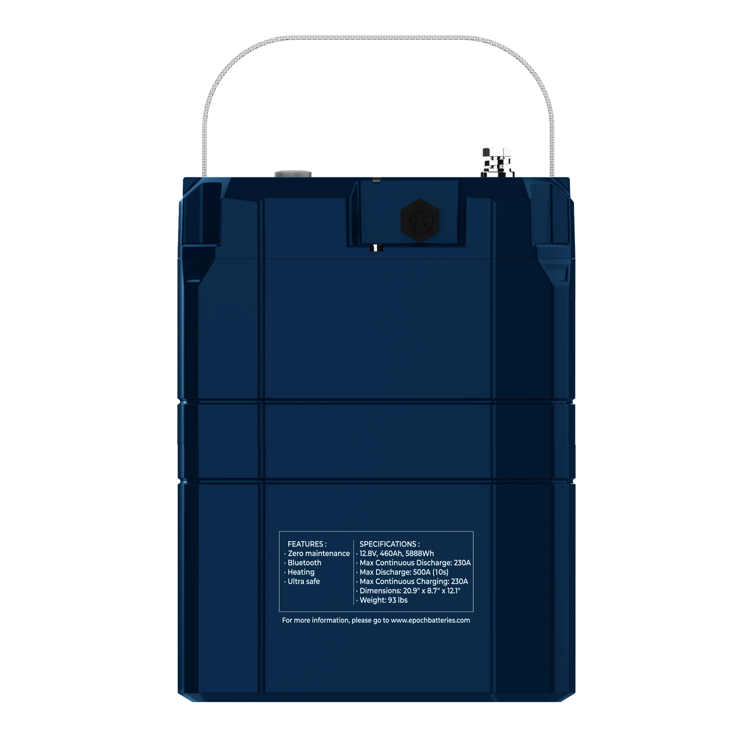 Epoch Batteries 12V 460Ah (5.89kWh) V2-T Elite Series - Heated & Bluetooth & Victron Comms LiFePO4 Battery