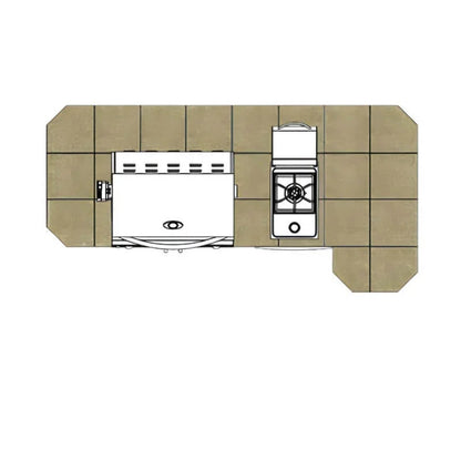 Cal Flame Avalon Q 8 Ft. L-Shaped BBQ Grill Island - BBK820