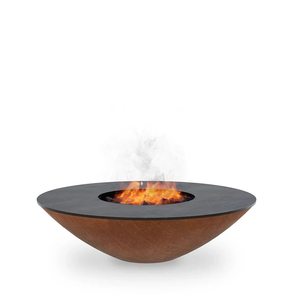 Arteflame Classic 40″ — Fire Pit with Cooktop (CORTEN Bowl; Short Round / Short Euro / Built-In No Base)