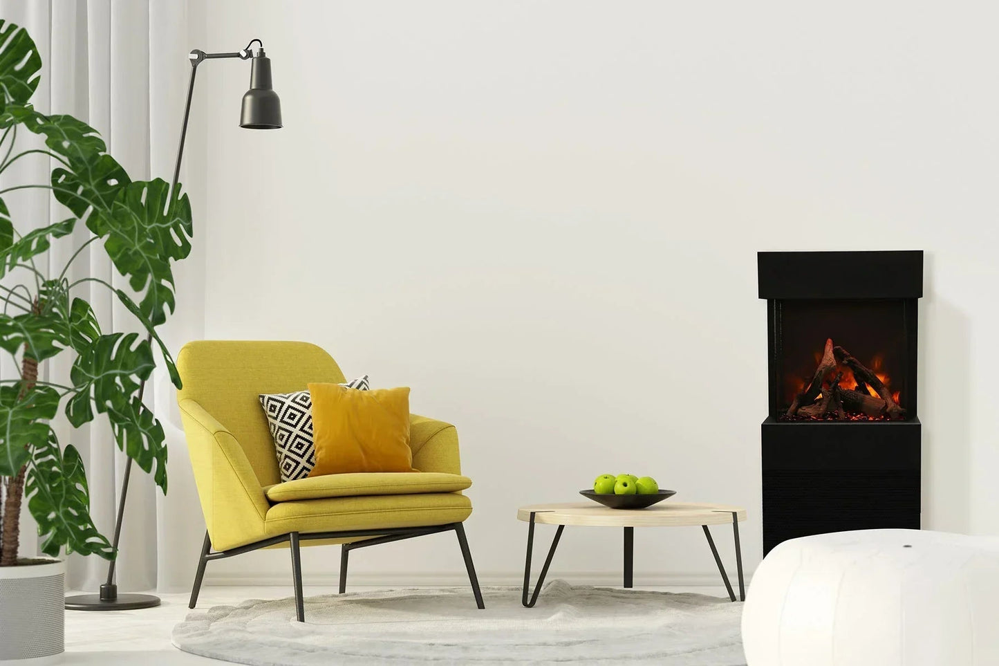 Amantii 2025WM Cube Lumina 3-Sided View Built In Indoor/Outdoor Electric Fireplace