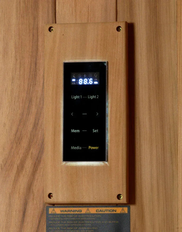 Golden Designs Sundsvall Traditional Sauna – Canadian Red Cedar Interior and Pacific Premium Clear Cedar Exterior | GDI-7289-02 / Sundsvall | 2 Person