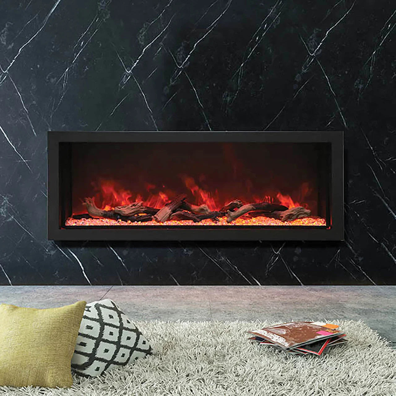 Amantii Panorama Deep Extra Tall 60 Inch Indoor Outdoor Electric Fireplace