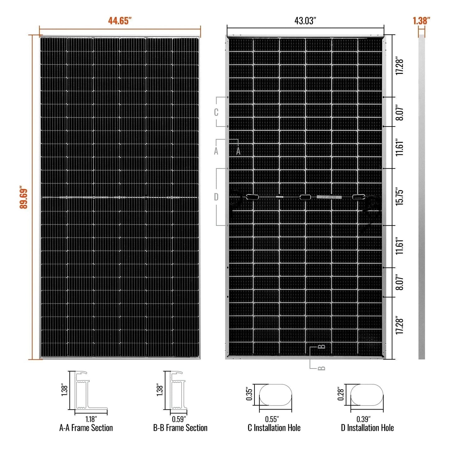 Rich Solar MEGA 550 Watt Solar Panel | Premium Grid-tie or Off-grid Solar Panel for Residential, Commercial, Agriculture