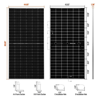 Rich Solar MEGA 550 Watt Solar Panel | Premium Grid-tie or Off-grid Solar Panel for Residential, Commercial, Agriculture