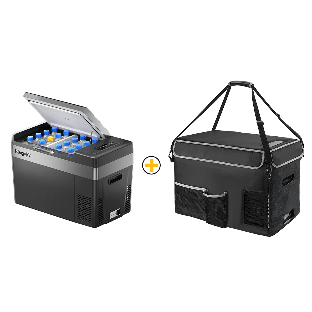 BougeRV 12V 30 Quart (28L) Portable Car Fridge Black