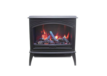 Amantii E70-NA Lynwood Series - 70 cm Freestand Electric Stove Featuring a Cast Iron Frame and a 10 Piece Birch Log Set
