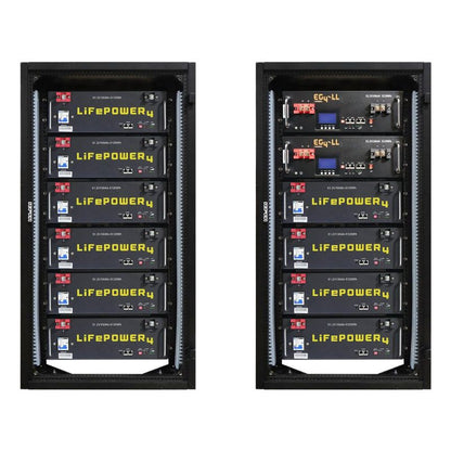 EG4 Enclosed 6 Slot Battery Rack [Pre-Assembled] | Wheels Included | Bus Bar Covers | Welded (Grey)