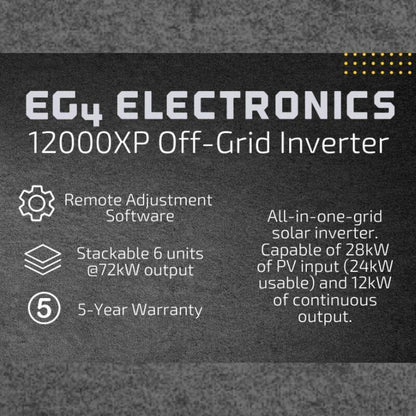 EG4 12,000XP Off-Grid Inverter V2 48V Split Phase | 24kW PV Input 12kW Power Output