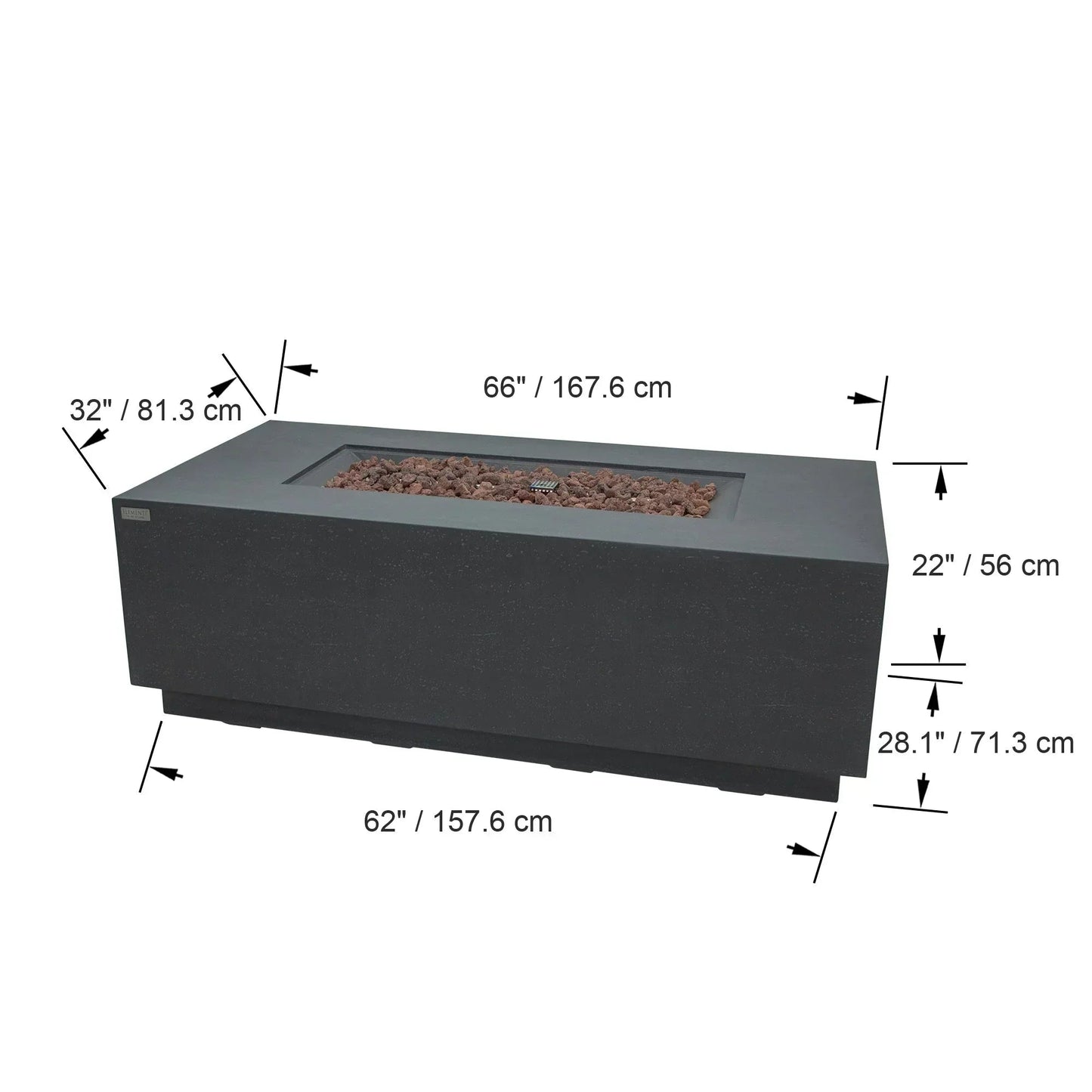 Elementi Andes Fire Table - Dark Gray