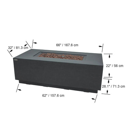 Elementi Andes Fire Table - Dark Gray