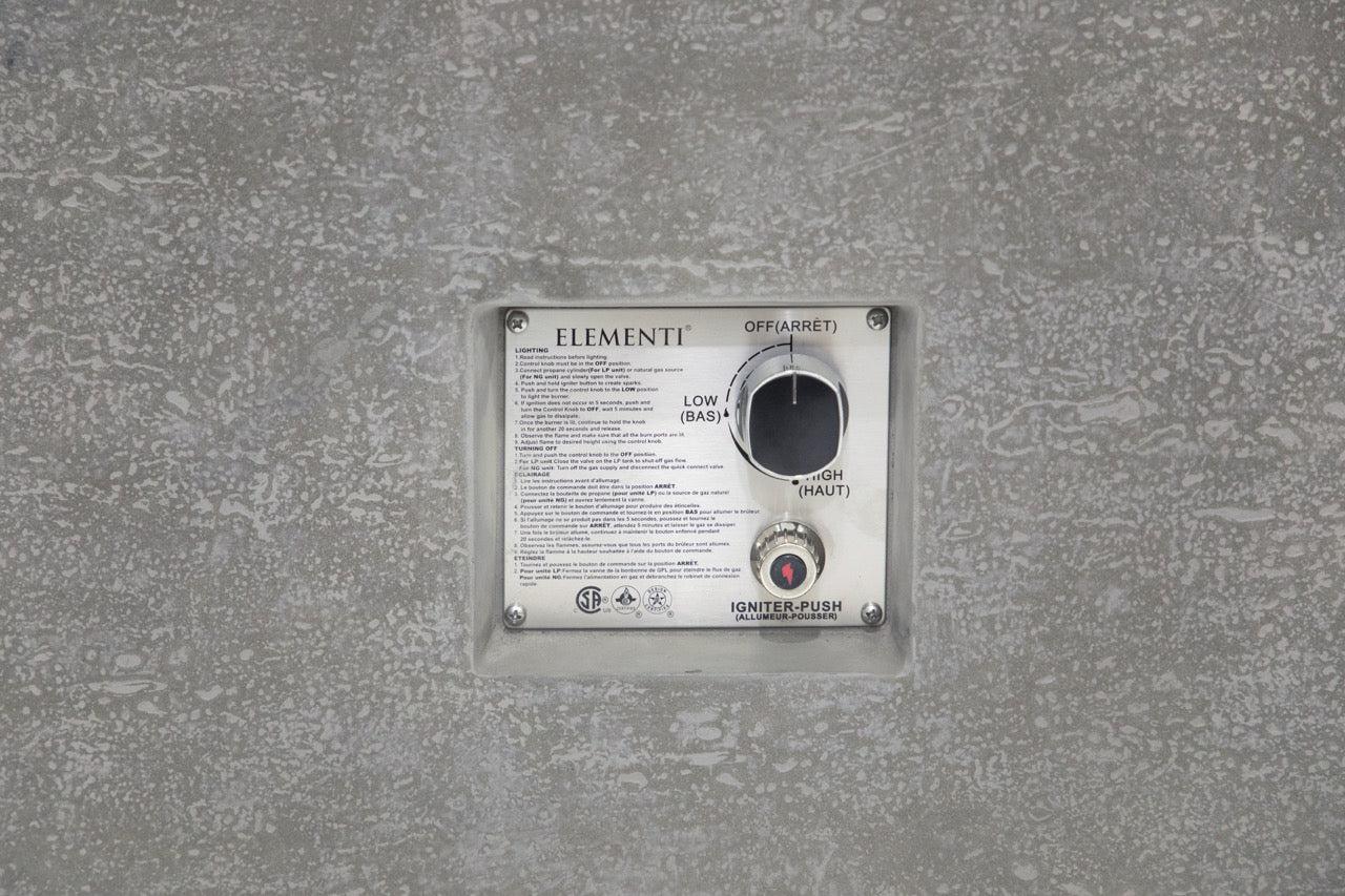 Elementi Andes Fire Table - Light Gray