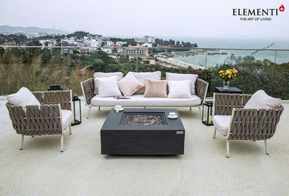 Elementi Plus Roraima 40" Square Slate Black Concrete Natural Gas Fire Table