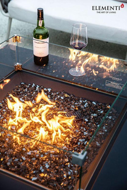 Elementi Plus Roraima 40" Square Slate Black Concrete Natural Gas Fire Table