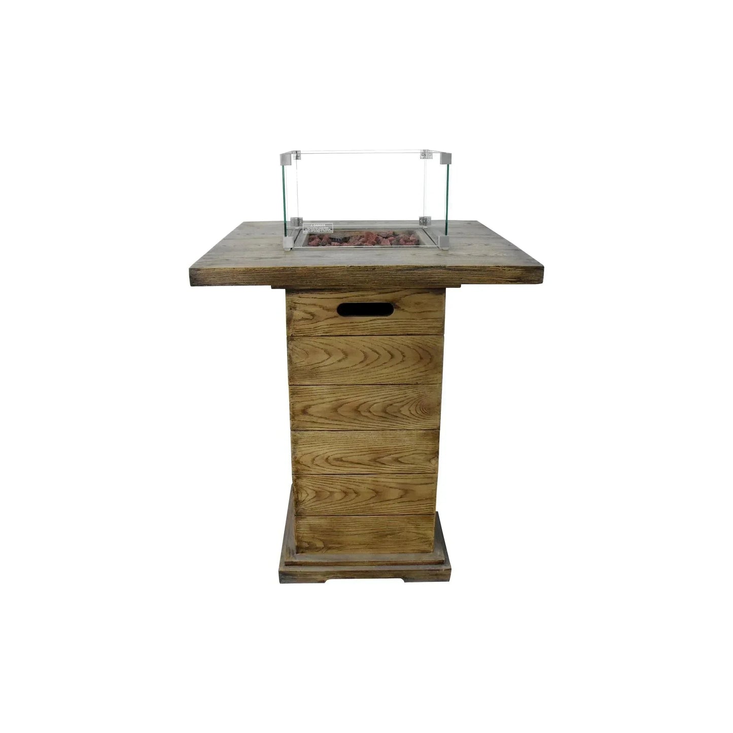 Elementi Rova 34" Redwood Concrete Propane Bar Table