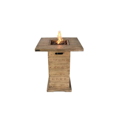 Elementi Rova 34" Redwood Concrete Propane Bar Table