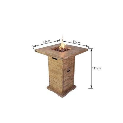 Elementi Rova 34" Redwood Concrete Propane Bar Table