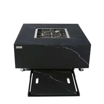 Elementi Plus Sofia 40" Marble Porcelain Fire Table - Bulgaria Black