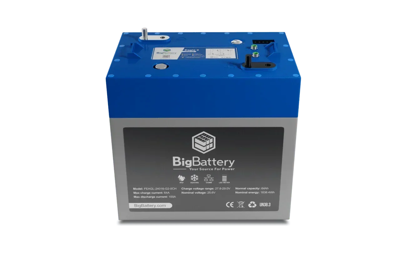 BigBattery 24V EAGLE 2 – LiFePO4 – 64Ah – 1.63kWh Lithium Battery
