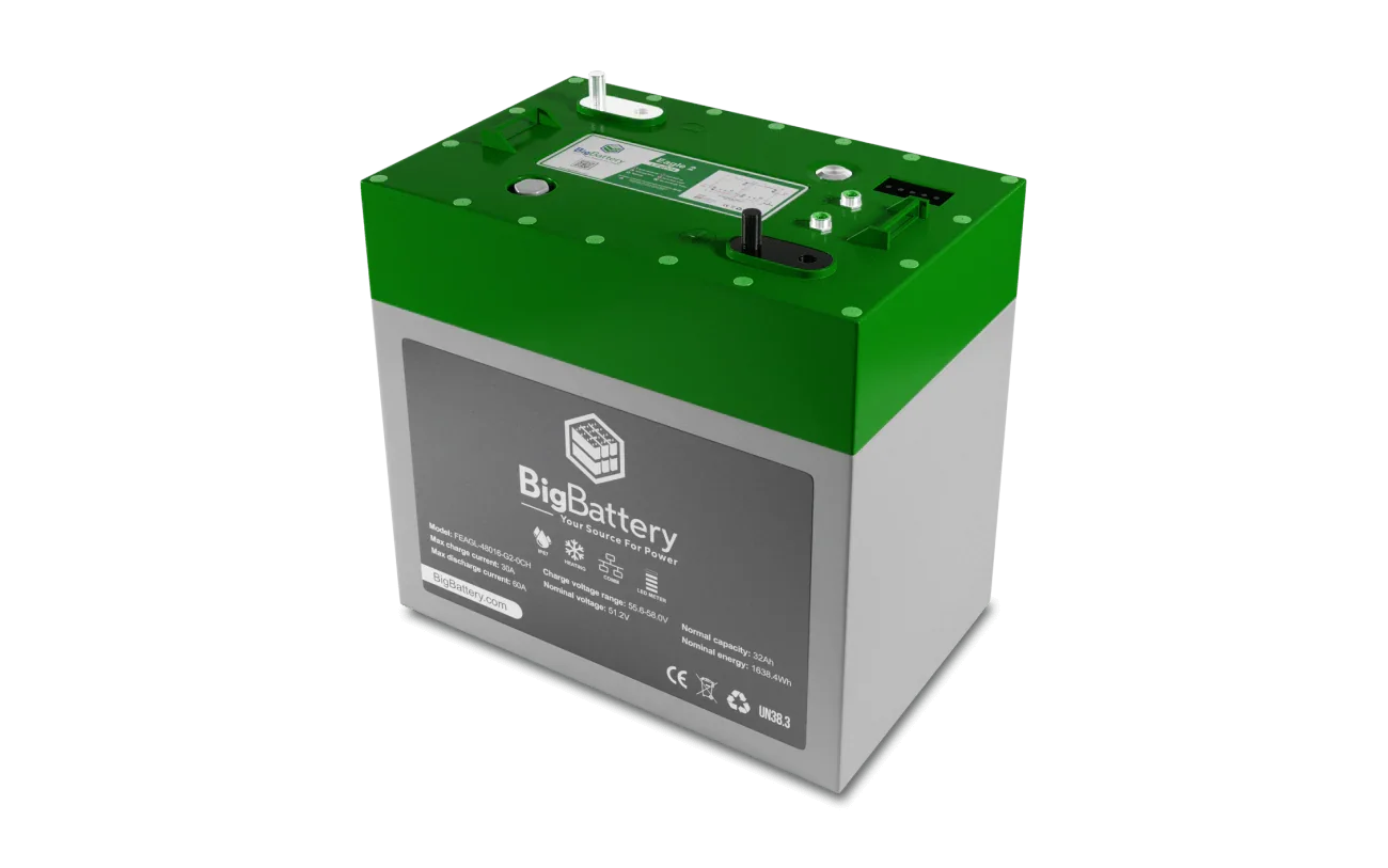 BigBattery 48V EAGLE 2 | LiFePO4 | 32Ah | 1.63kWh | Golf &amp; Utility Cart Battery