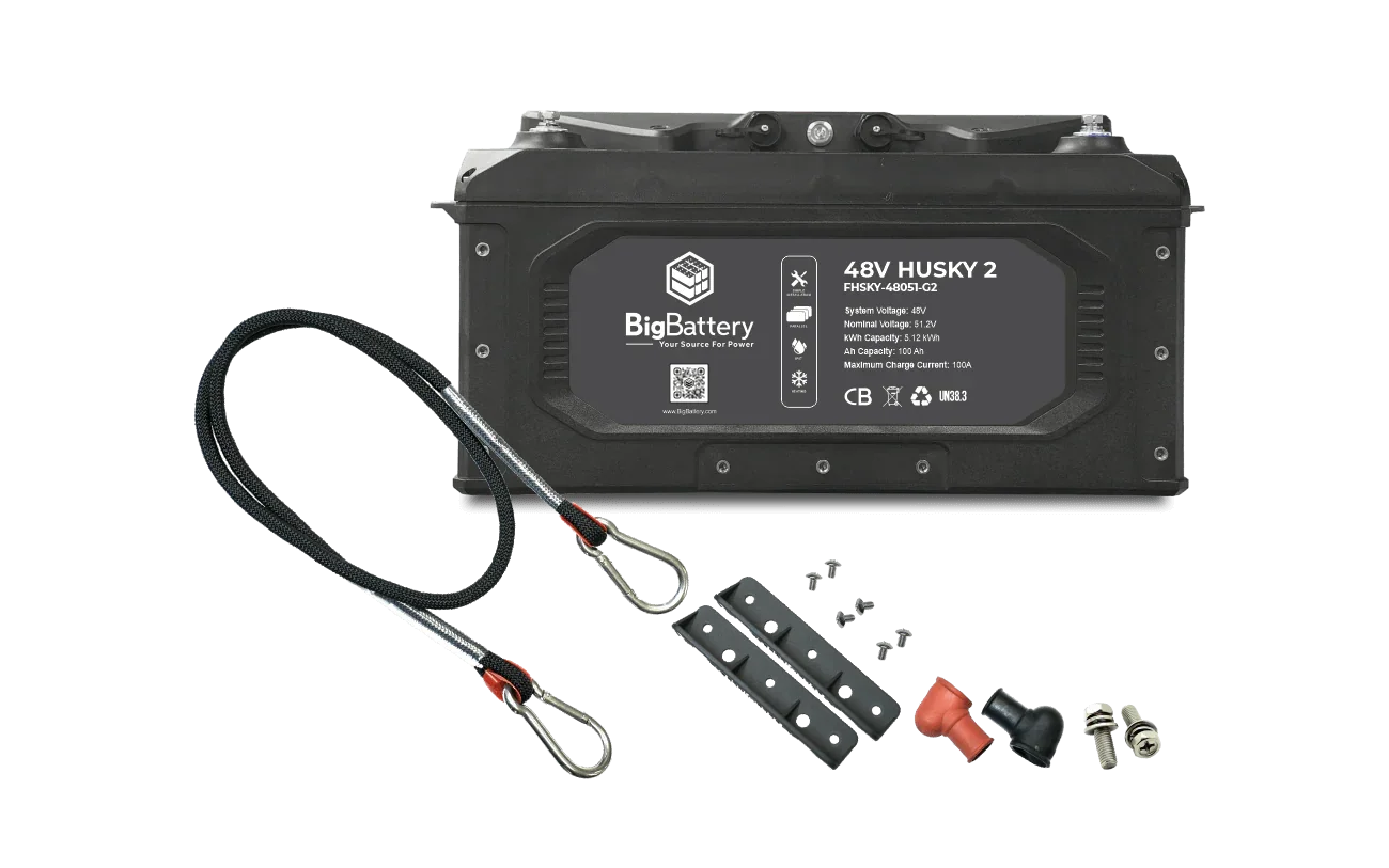 BigBattery 48V HUSKY2 PWR | 5.12kWh-20.48kWh |LiFePO4 – High Power | Golf | eUTV | Marine | Industrial Battery