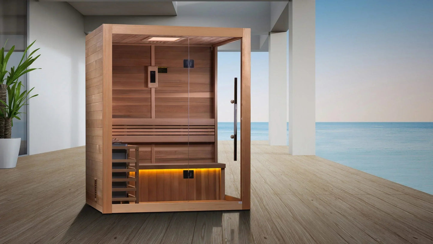 Golden Designs Forssa Traditional Sauna – Canadian Red Cedar Interior | GDI-7203-01 / Forssa | 3-4 Person