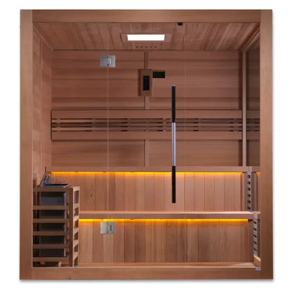 Golden Designs Kuusamo Traditional Sauna – Canadian Red Cedar Interior | GDI-7206-01 / Kuusamo | 6 Person