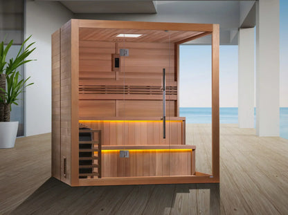 Golden Designs Kuusamo Traditional Sauna – Canadian Red Cedar Interior | GDI-7206-01 / Kuusamo | 6 Person