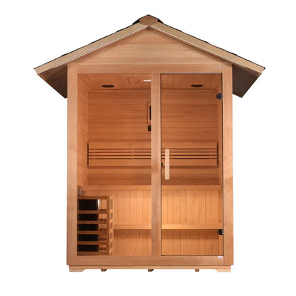 Golden Designs Arlberg Traditional Outdoor Steam Sauna – Canadian Hemlock | GDI-8103-01 / Arlberg | 3 Person