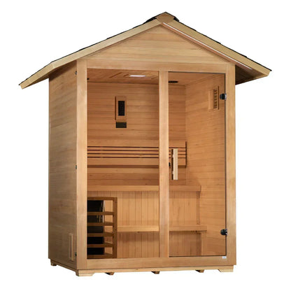 Golden Designs Arlberg Traditional Outdoor Steam Sauna – Canadian Hemlock | GDI-8103-01 / Arlberg | 3 Person