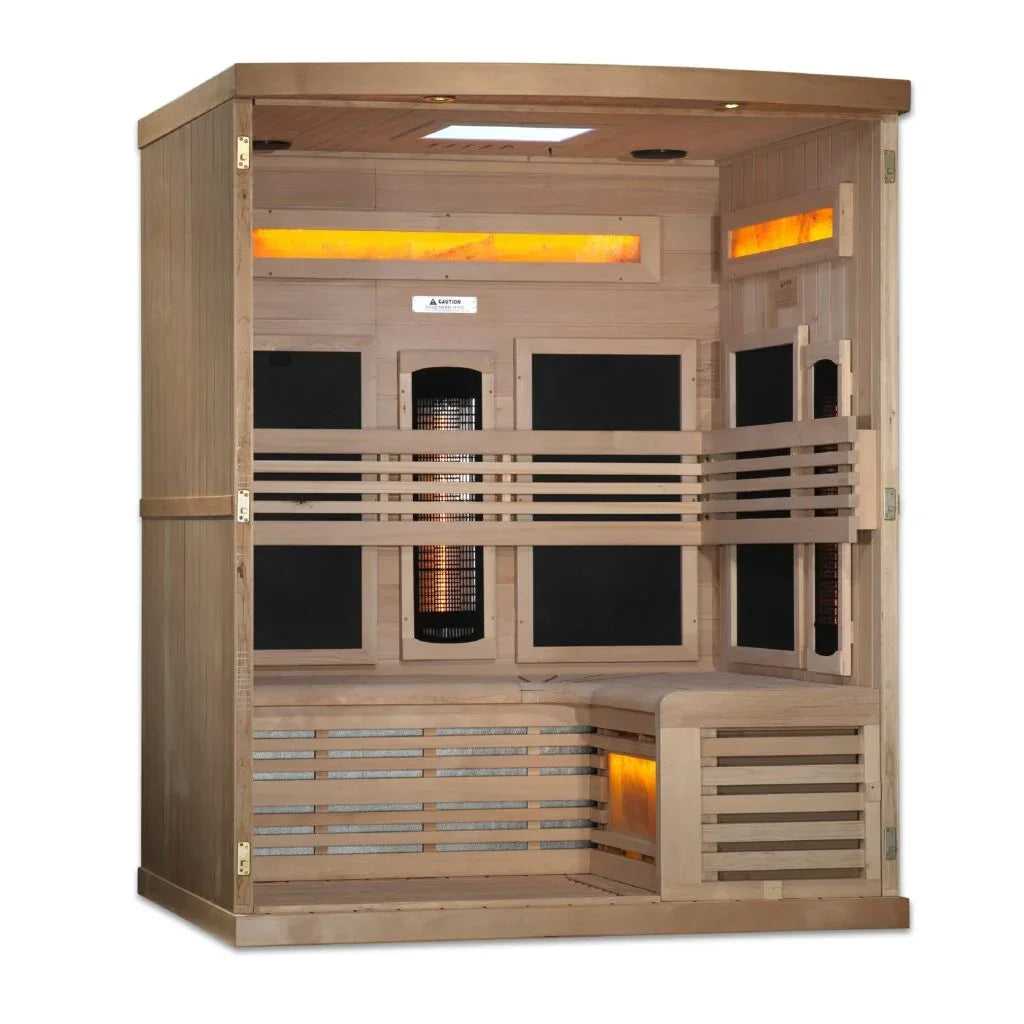 Golden Designs Full Spectrum Infrared Sauna with Himalayan Salt Bar | GDI-8260-01 | 6 Persons