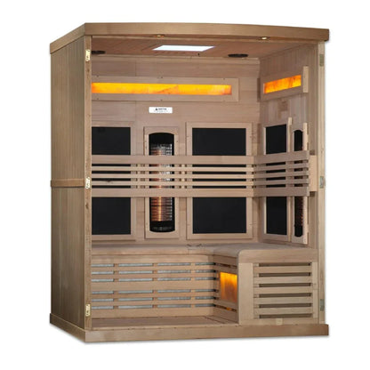 Golden Designs Full Spectrum Infrared Sauna with Himalayan Salt Bar | GDI-8260-01 | 6 Persons