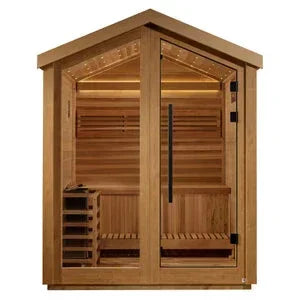 Golden Designs Savonlinna Outdoor Traditional Sauna – Canadian Red Cedar Interior | GDI-8503-01 / Savonlinna | 3 Person