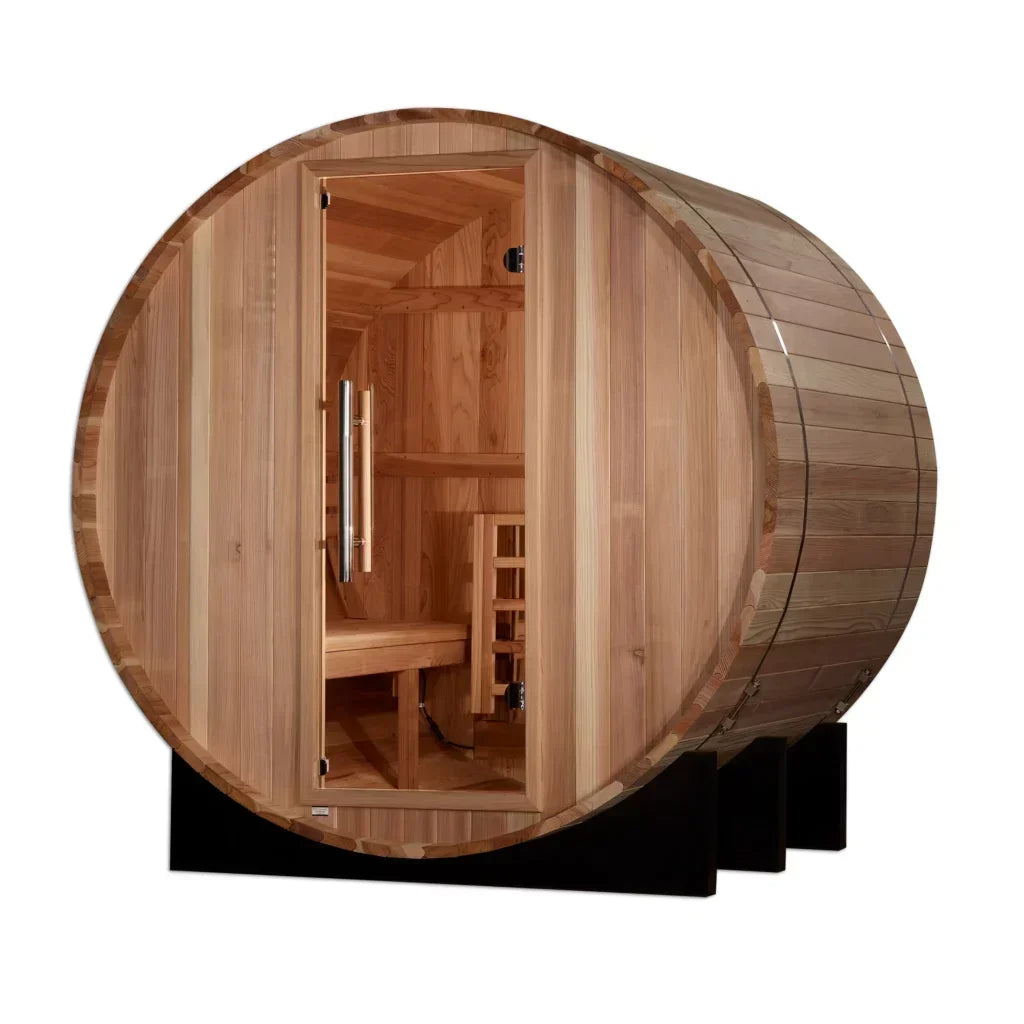 Golden Designs Barrel Traditional Sauna – Pacific Cedar | GDI-B006-01 / Klosters | 6 Person