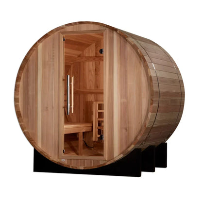 Golden Designs Barrel Traditional Sauna – Pacific Cedar | GDI-B004-01 / Arosa | 4 Person
