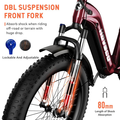 HOVSCO HovAlpha 26" Step-Thru Fat Tire Ebike